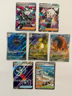 POKEMON English Lot 7 Cards Chaos Rising SIR IRs Roxie Taurus Ampharos PSA Plays - Image 1