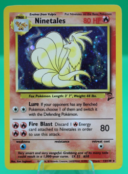 Pokemon Cards Ninetales 13/130 Base Set 2 WOTC Holo Rare LP - Image 1
