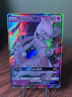 Pokemon TCG Mewtwo GX Card 31/68 Hidden Fates Holo Ultra Rare - Image 1