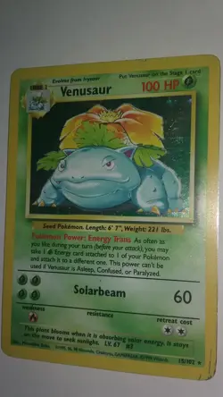 Pokemon holos Venusaur 15/102 Gyarados 6/102 heavily played 2 cards grass water - Image 2