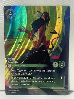 Lorcana Scar - Vengeful Lion (Enchanted) NM Holofoil Shimmering Skies - Image 1