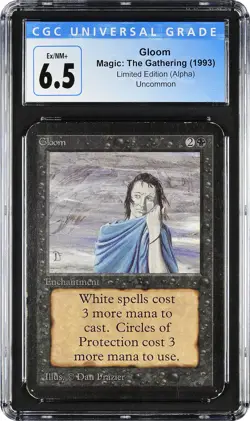 MTG Gloom- Alpha release (1993) CGC 6.5 Ex/NM+ - Image 1