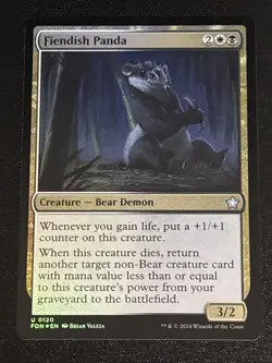 MTG Foundations Fiendish Panda Foil 0120 NM - Image 1
