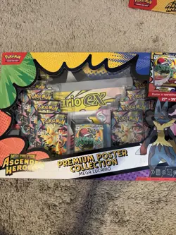 Pokemon TCG Ascended Heroes Premium Poster Collection Mega Lucario Sealed Box - Image 1