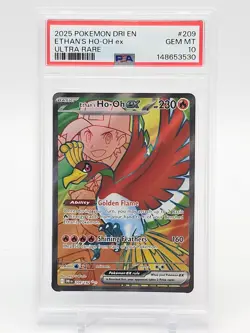ETHAN'S HO-OH EX 2025 POKEMON DESTINED RIVALS #209/182 ULTRA RARE PSA 10 Q0465 - Image 1