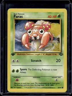 1999 Pokemon Jungle 1st Edition Paras #59/64 - Image 1