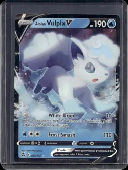 2022 Pokemon SWSH Silver Tempest Alolan Vulpix V Holo #033/195 - Image 1