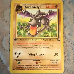 Pokemon Aerodactyl 16/62 Fossil 1st Edition Rare Wizards 1999 English - Image 1