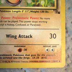 Pokemon Aerodactyl 16/62 Fossil 1st Edition Rare Wizards 1999 English - Image 5