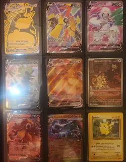 Pokemon 200+ Card Binder Lot - HOLO Modern Pikachu Meowth Rares Base Set - Image 1