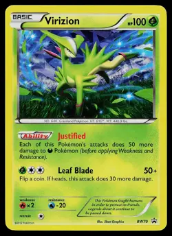 Pokemon Card - Virizion Black And White Promo BW70 Holo Promo - Image 1