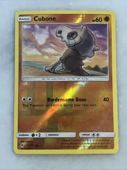 Pokemon TCG Cubone 57/131 Reverse Holo Common SM Forbidden Light - Image 1