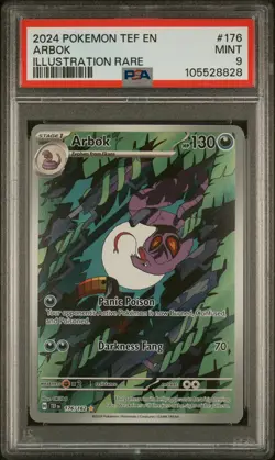Arbok 176/162 Illustration Rare Tef En-temporal Forces Pokemon PSA 9 - Image 1