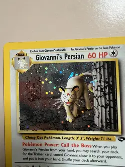 Pokemon TCG Giovanni's Persian 8/132 Gym Challenge Holo Rare Card! - Image 2