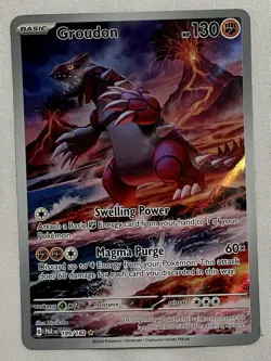 Pokemon TCG Groudon Basic Holo Card PAR 199/182 2023 English Very Clean - Image 4