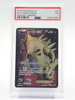TYRANITAR EX 2015 POKEMON XY ANCIENT ORIGINS ULTRA FULL ART #91/98 PSA 1 Q4444 - Image 1