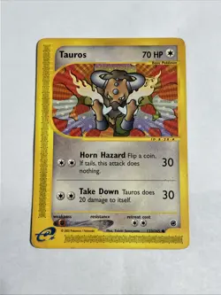 Pokemon TCG Tauros Expedition Base Set 133/165 Non-Holo Card HP - Image 1