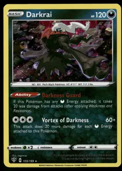 Darkrai 105/189 Holo Rare Darkness Ablaze Pokemon NM/M - Image 1