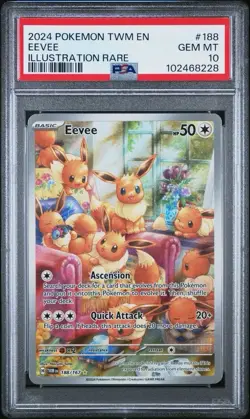 2024 Pokemon Twilight Masquerade English Eevee Illustration Rare #188/167 PSA 10 - Image 1