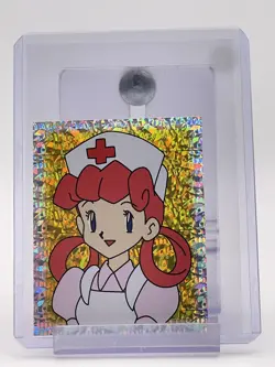 NURSE JOY 1998 POKEMON MERLIN STICKER SPECIAL GLITTER #S34 A Q6233 - Image 1
