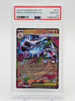 MEGA CHARIZARD X EX 2025 POKEMON PHANTASMAL FLAMES #013/094 PSA 10 Q0465 - Image 1