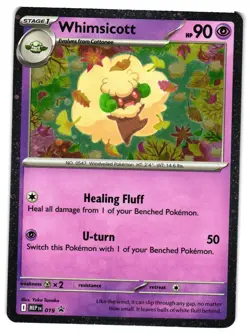 Pokemon TCG Whimsicott Cosmos Holo Promo ME: Mega Evolution Promo 019 NM - Image 1