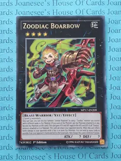 MP17-EN209 Zoodiac Boarbow Rare Yu-Gi-Oh Card 1st Edition New - Image 1