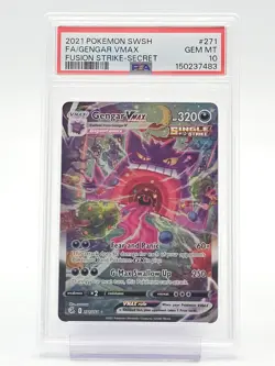 GENGAR VMAX 2021 POKEMON FUSION STRIKE SECRET RARE #271/264 PSA 10 Q4444 - Image 1