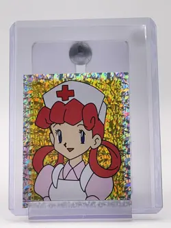 NURSE JOY 1998 POKEMON MERLIN STICKER SPECIAL GLITTER #S34 Q6233 - Image 1