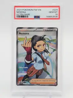 NEMONA 2024 POKEMON S&V PALDEAN FATES #229 ULTRA RARE FA PSA 10 Q0465 - Image 1