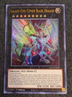 Yugioh Galaxy-Eyes Cipher Blade Dragon GFTP-EN059 Ultra Rare 1st Ed NM - Image 1