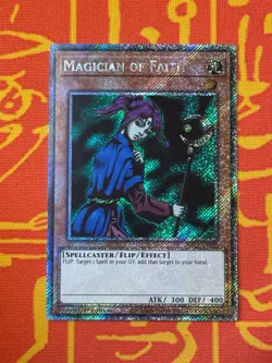 YUGIOH MAGICIAN OF FAITH PLATINUM SECRET RARE NM RA03-EN090 - Image 1