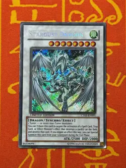 YUGIOH STARDUST DRAGON SECRET RARE HEAVY PLAY CT05-EN001 - Image 1