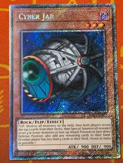 YUGIOH CYBER JAR PLATINUM SECRET RARE 1ST NM RA03-EN095 - Image 1