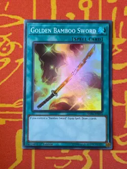 YUGIOH GOLDEN BAMBOO SWORD SUPER RARE 1ST EDITION NM SHVA-EN054 - Image 1