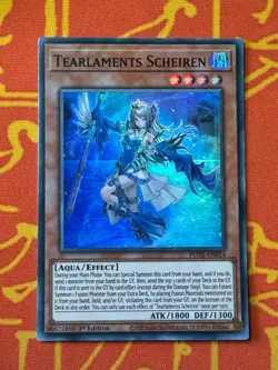 YUGIOH TEARLAMENTS SCHEIREN SUPER RARE 1ST EDITION LIGHT PLAY POTE-EN014 - Image 1