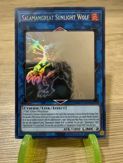 YuGiOh! Salamangreat Sunlight Wolf LD10-EN000 Ghost Rare 1st Edition - Image 1