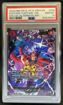 2026 One Piece OP14-EB04 EN Eustass Captain Kid Special Alt Art #EB04-039 PSA 10 - Image 1