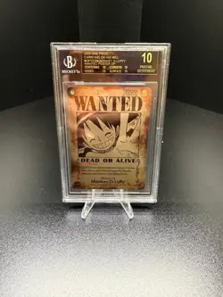 One Piece CCG Monkey.D.Luffy Wanted Poster OP13-118 BGS 10 BLACK LABEL - Image 1