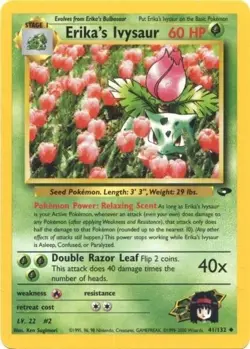 Erika's Ivysaur 41/132 Gym Challenge Pokemon Card MP - Image 1
