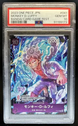 2023 One Piece (JP) Monkey D. Luffy Bandai Card Game Fest Promo #P-041 PSA 10 - Image 1