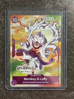 2024 One Piece TCG Monkey D Luffy Gear 5 Online Regionals Promo Stamped - Image 1