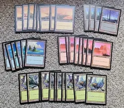 MTG Lot Of 38 Urza's Saga Basic Lands Magic Swamp Mountain Forest Plains Island - Image 1