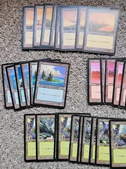 MTG Lot Of 38 Urza's Saga Basic Lands Magic Swamp Mountain Forest Plains Island - Image 3