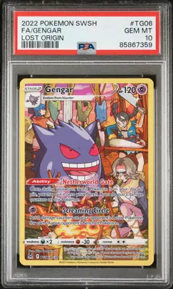 2022 POKEMON SWORD & SHIELD LOST ORIGIN #TG06 FULL ART/GENGAR PSA 10 - Image 1