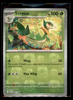 Servine (Master Ball Pattern) 002/086 Holo Common Black Bolt Pokemon Near Mint - Image 1