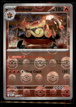 Emboar (Poke Ball Pattern) 013/086 Rare White Flare Pokemon Near Mint - Image 1