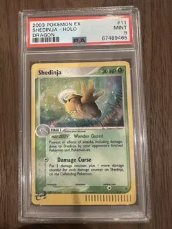 2003 POKEMON EX DRAGON #11 SHEDINJA-HOLO PSA 9 MINT - Image 1