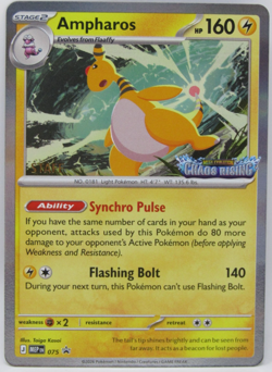 Pokemon TCG Ampharos Mega Evolution Chaos Rising Staff Promo LP - Image 1