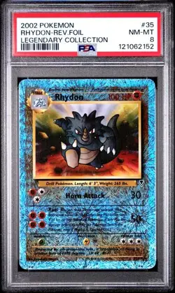 PSA 8 - Pokemon RHYDON - LEGENDARY COLLECTION - Reverse Holo - Fireworks - Image 1